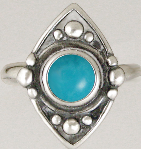 Sterling Silver Gemstone Ring With Turquoise Size 7